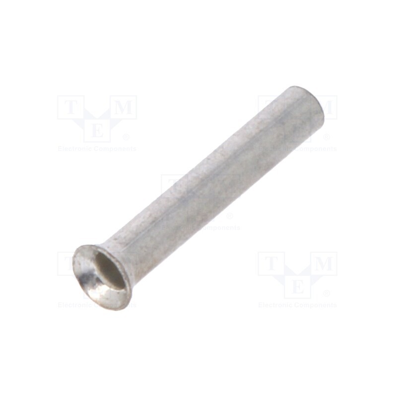 100 pcs : E08KH-01010100300 - Tip: bootlace ferrule, non-insulated, copper, 0.25mm2, 7mm, tinned