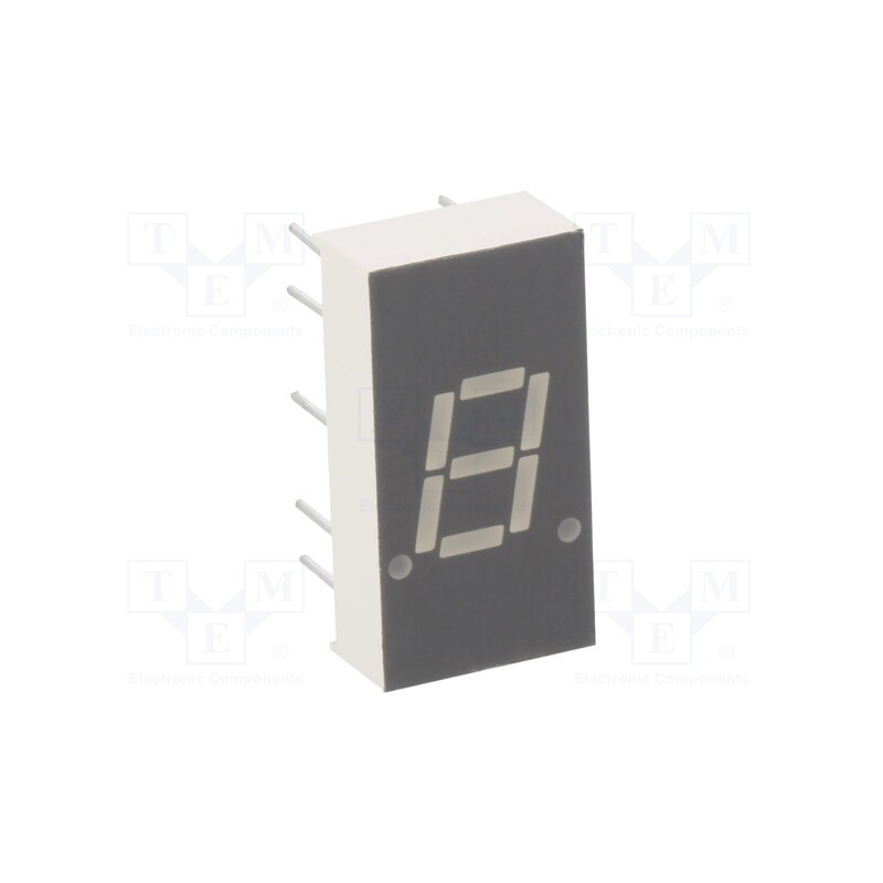 10 pcs : KW1-302AGA - Display: LED, 7-segment, 7.8mm, 0.3', No.char: 1, yellow-green