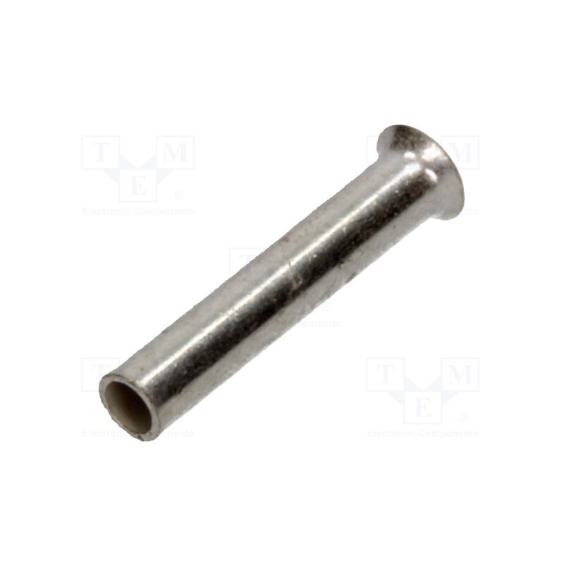 100 pcs : E08KH-01010100700 - Tip: bootlace ferrule, non-insulated, copper, 0.5mm2, 8mm, tinned