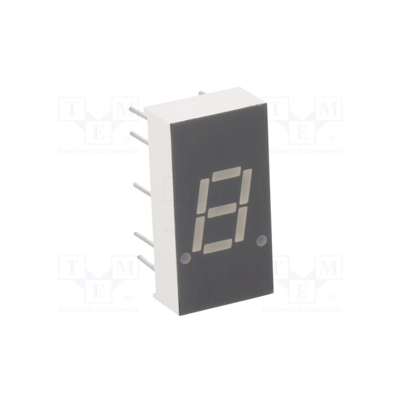 10 pcs : KW1-302CGA - Display: LED, 7-segment, 7.8mm, 0.3', No.char: 1, yellow-green