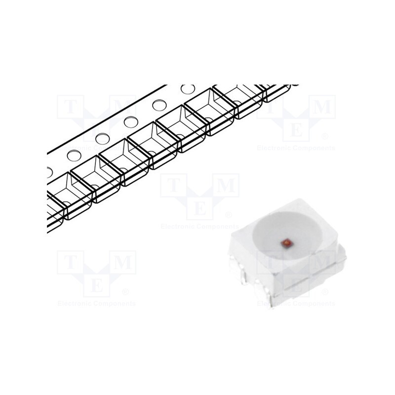 10 pcs : OSR5PAS3C1A - LED, SMD, 3528,PLCC4, red, 1560÷1800mcd, 3.5x2.8x1.9mm, 120°, 50mA