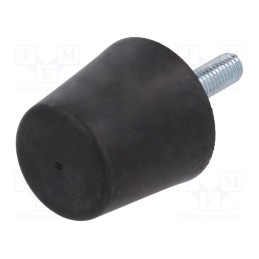 10 pcs : DVB.6-38-35-M8-30-55 - Vibroisolation foot, Ø: 38mm, Shore hardness: 55±5, 1117N, 128N/mm