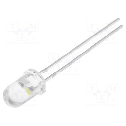 10 pcs : OSPW5X31A - LED, 5mm, white cold, blinking, 3000mcd, 30°, 3.5÷4.8V, 20mA