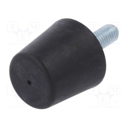 10 pcs : DVB.6-38-35-M10-28-55 - Vibroisolation foot, Ø: 38mm, Shore hardness: 55±5, 1117N, 128N/mm