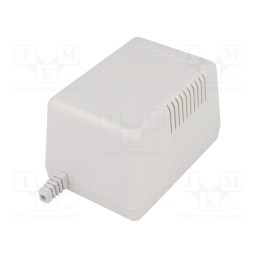 10 pcs : KM-49B GY - Enclosure: for power supplies, vented, X: 65mm, Y: 92mm, Z: 57mm, ABS