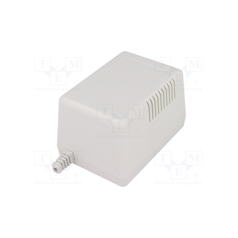 10 pcs : KM-49B GY - Enclosure: for power supplies, vented, X: 65mm, Y: 92mm, Z: 57mm, ABS