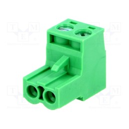 50 pcs : EBHA-02-C - Pluggable terminal block, 5mm, ways: 2, straight, plug, female