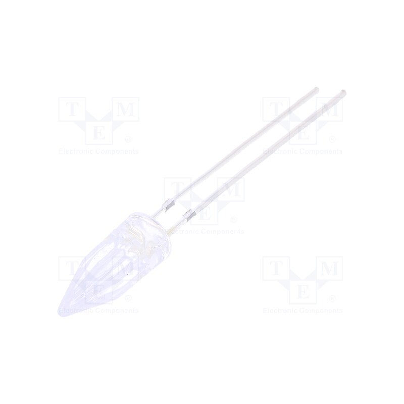 10 pcs : OS5RPM58A1B - LED, 5mm, red, 1120mcd, 100°, 1.8÷2.6V, 20mA, Lens: transparent