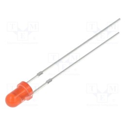 10 pcs : OSR5MS3164A - LED, 3mm, red, blinking, 1120÷1560mcd, 60°, 3÷5V, 20mA, Front: convex