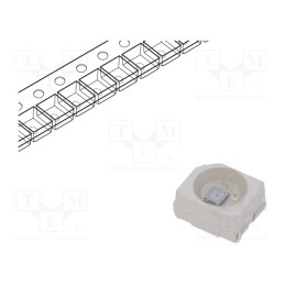 10 pcs : OSB5SAS3C1A-CRLED14 - LED, SMD, 3528,PLCC4, blue, 280mcd, 3.5x2.8x1.9mm, 120°, 5.5÷20V