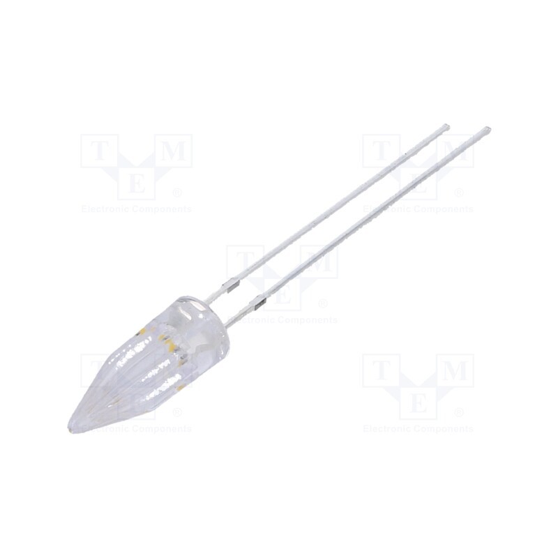 10 pcs : OS5MDK58A1B - LED, 5mm, white warm, candle light effect, 500÷750mcd, 100°, 20mA
