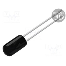 10 pcs : PT-A1-DC-5-BN-940 - Phototransistor, 5mm, λp max: 940nm, 30V, Lens: black, Front: convex