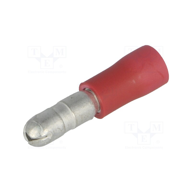 50 pcs : FVDAGM1.25-5 RD (LF) K - Terminal: round, male, Ø: 4mm, 0.5÷1.5mm2, crimped, for cable