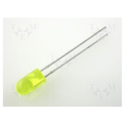 20 pcs : L-1503YD - LED, 5mm, yellow, 5÷20mcd, 60°, Front: convex, 2.1÷2.5V