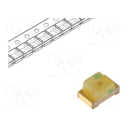 20 pcs : KP-2012YD - LED, SMD, 0805, yellow, 3÷8mcd, 2x1.25x1.1mm, 120°, 2.1÷2.5V, 20mA