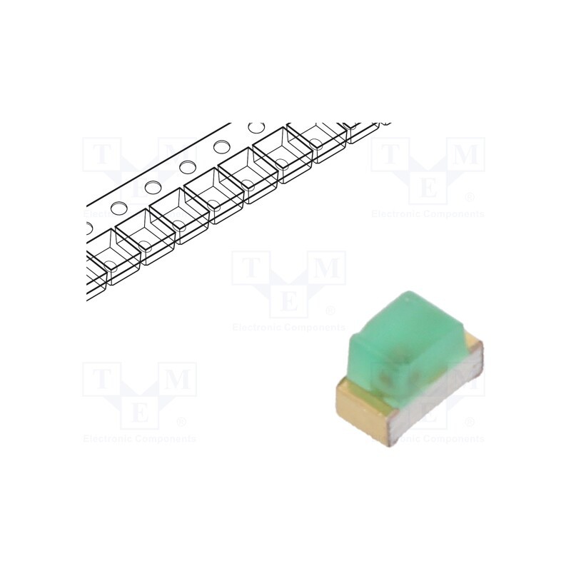 20 pcs : KP-1608LSGD - LED, SMD, 0603, green, 0.1÷0.35mcd, 1.6x0.8x1.1mm, 160°, 1.9÷2.25V