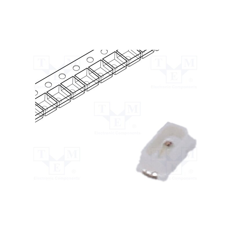 50 pcs : R1608VC-1B - LED, SMD, 0603, red, 150÷250mcd, 1.65x0.8x0.55mm, 120°, 1.6÷2.4V