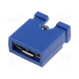 50 pcs : JUMPER-BL - Jumper, pin strips, female, open, 2.54mm, 1x2, blue