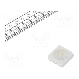 50 pcs : RF-W2SA50TS-A39R - LED, SMD, 5050,PLCC6, RGB, 5.4x4.95x1.6mm, 120°, 20mA