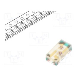 50 pcs : FYLS-0402CPGC - LED, SMD, 0402, green, 285÷550(typ)-650mcd, 1x0.5x0.45mm, 130°