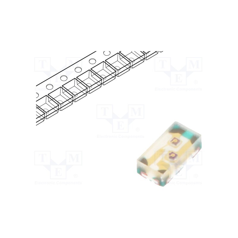 50 pcs : FYLS-0402CPGC - LED, SMD, 0402, green, 285÷550(typ)-650mcd, 1x0.5x0.45mm, 130°