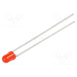 50 pcs : LTL-4221NLC - LED, 3mm, red, 0.75÷50mcd, 60°, Front: convex, 1.7÷2.2V