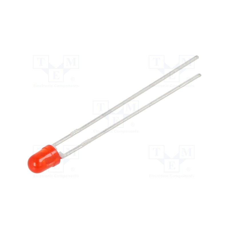 50 pcs : LTL-4221NLC - LED, 3mm, red, 0.75÷50mcd, 60°, Front: convex, 1.7÷2.2V