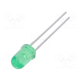 50 pcs : LTL-4234 - LED, 5mm, green, 19÷60mcd, 36°, Front: convex, 2.1÷2.6V