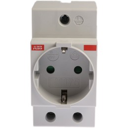 1 pcs - ABB Grey 1 Gang Plug Socket, 16A, Type F - German Schuko, Indoor Use
