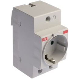 1 pcs - ABB Grey 1 Gang Plug Socket, 16A, Type F - German Schuko, Indoor Use