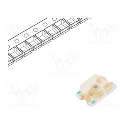 50 pcs : RF-AUB170TS-ED - LED, SMD, 0805, amber, 70÷260mcd, 2x1.25x0.7mm, 140°, 1.8÷2.4V, 20mA