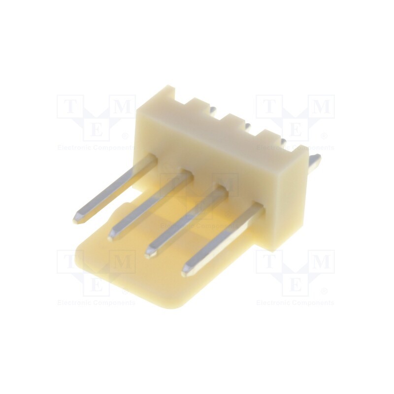 50 pcs : LHA-04-TS - Socket, wire-board, male, 2.54mm, PIN: 4, THT, 250V, 3A, tinned