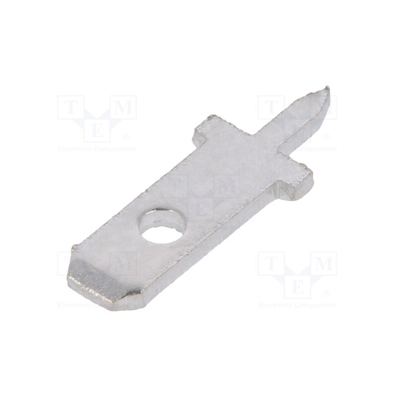 100 pcs : LST1095 - Terminal: flat, 2.8mm, 0.8mm, male, THT, brass, silver plated