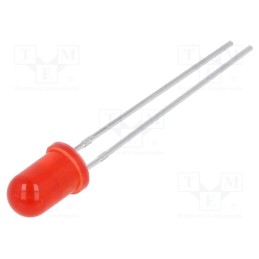 50 pcs : N0R01L45 - LED, 5mm, red, 250÷600mcd, 45°, 1.8÷2.6V, No.of term: 2, -40÷85°C
