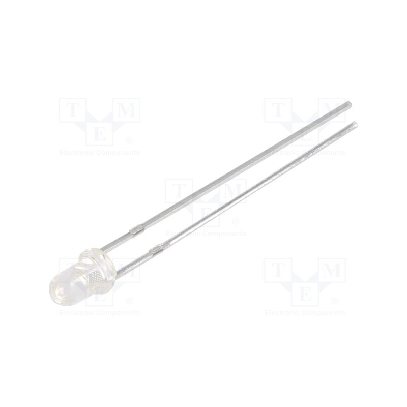 50 pcs : N0Y33L39 - LED, 3mm, yellow, 1400÷2500mcd, 30°, 1.7÷2.6V, No.of term: 2, 60mW