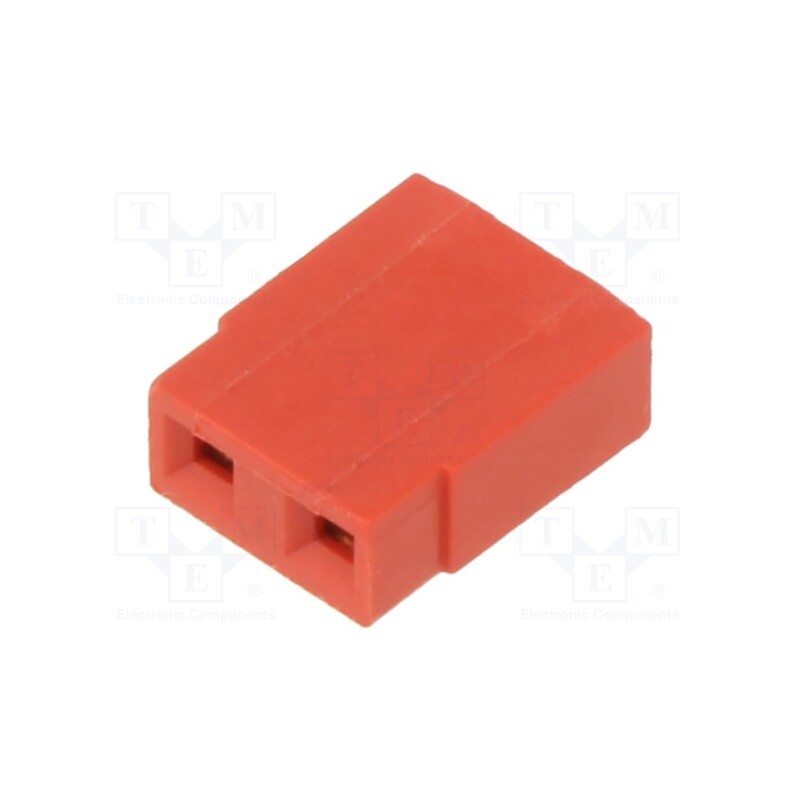 50 pcs : M7566-05 - Jumper, pin strips, female, 2.54mm, open, 3A, gold-plated, red