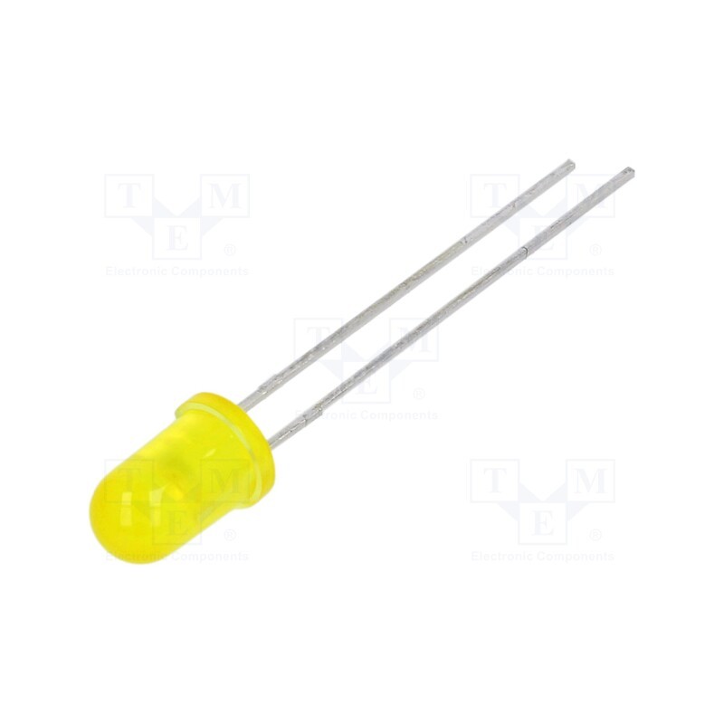 50 pcs : LTL-307YLC - LED, 5mm, yellow, 1.1÷3.7mcd, 50°, Front: convex, 1.8÷2.2V
