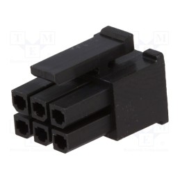 50 pcs : MFW-06 - Plug, wire-board, female, 3mm, PIN: 6, w/o contacts, for cable, 5A