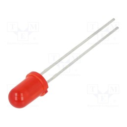 50 pcs : LTL-307ELC - LED, 5mm, red, 1.1÷3.7mcd, 50°, Front: convex, 1.7÷2.2V