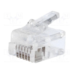 50 pcs : MHRJ126P6CR - Plug, RJ12, PIN: 6, Layout: 6p6c, for cable, IDC,crimped