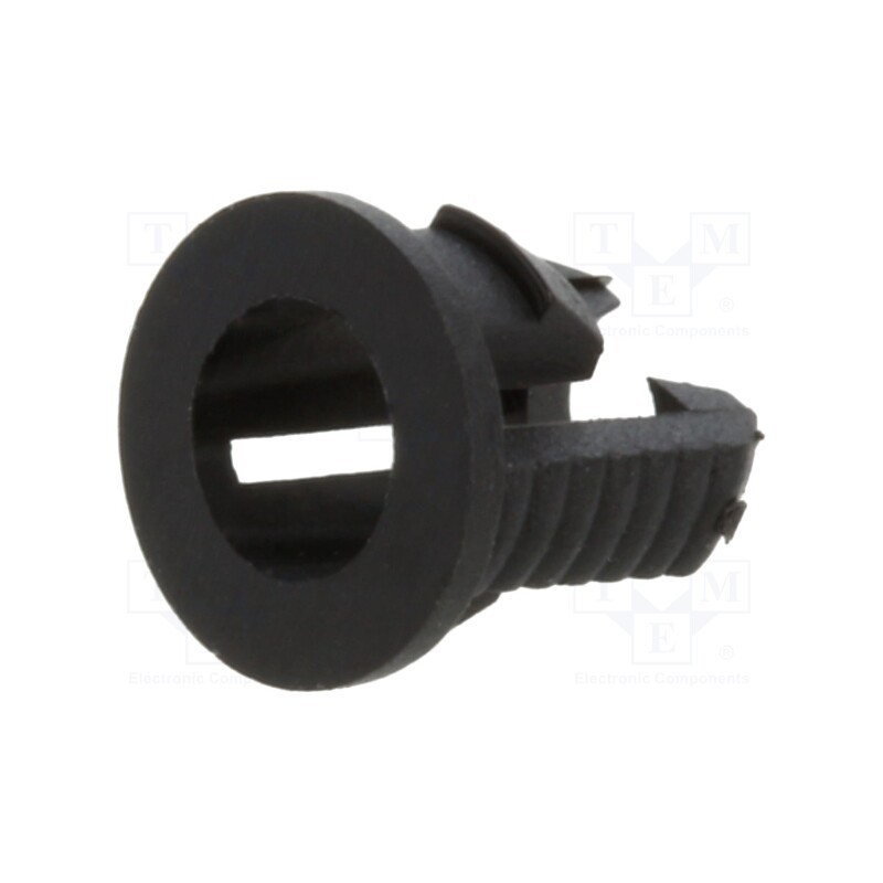 10 pcs : C-103-SR - LED holder, 3mm, one-piece, black, UL94V-2, L: 5.1mm, Mat: polyamide