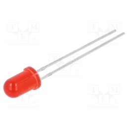 10 pcs : N0R33L81 - LED, 5mm, red, 120÷180(typ)-250mcd, 45°, Front: convex, 1.7÷2.4V