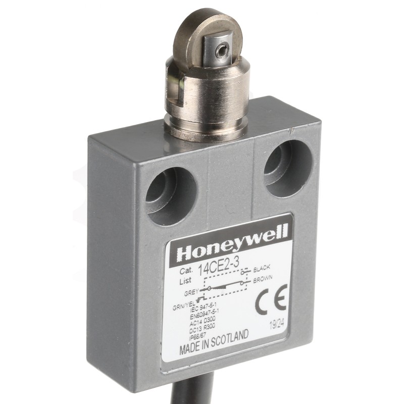 1 pcs - Honeywell 14CE Series Roller Plunger Limit Switch, NO/NC, IP65, IP66, IP67, IP68, SPDT, Die Cast Zinc Housing, 240V ac