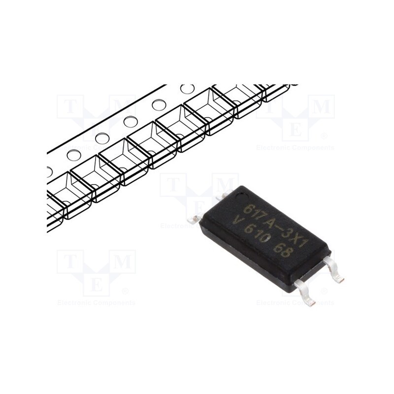10 pcs : VOL617A-3X001T - Optocoupler, SMD, Ch: 1, OUT: transistor, Uinsul: 5kV, Uce: 80V, SOP4L
