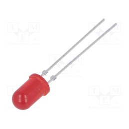 20 pcs : TLLR5401 - LED, 5mm, red, 1÷2mcd, 50°, Front: convex, 1.9÷2.4V, No.of term: 2