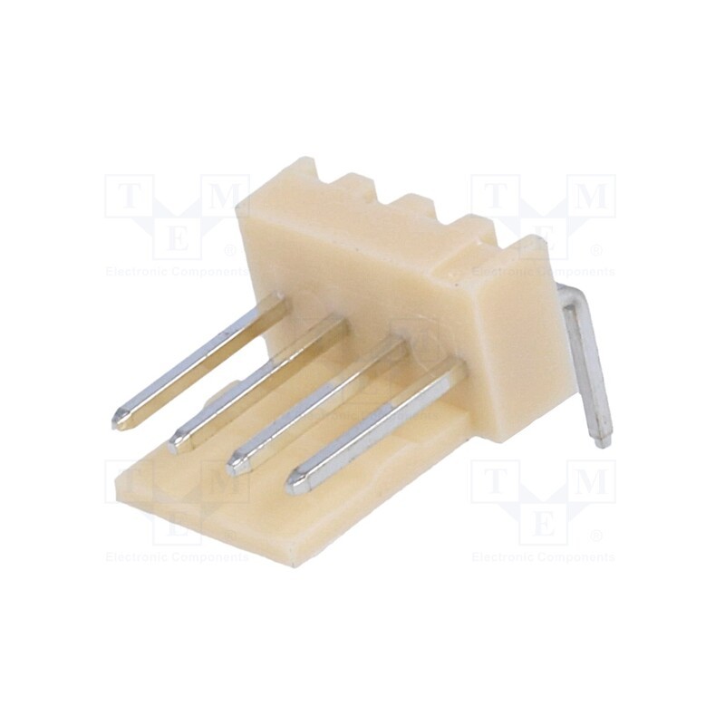 50 pcs : NS25-W4K - Socket, wire-board, male, NS25, 2.54mm, PIN: 4, THT, 250V, 3A, tinned