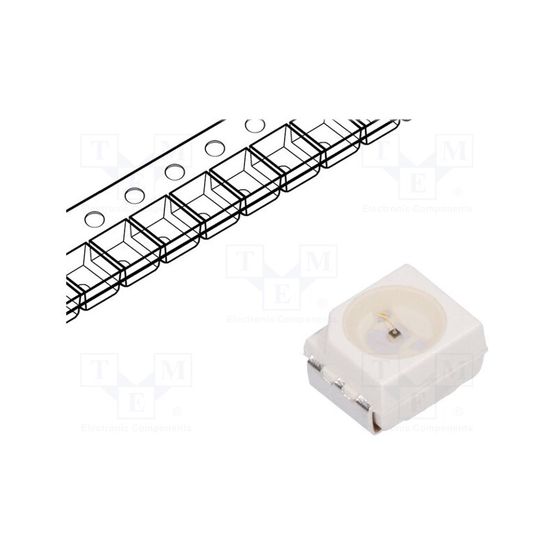 10 pcs : HSMA-A100-Q00J1 - LED, SMD, 3528,PLCC2, amber, 71.5÷100mcd, 3.5x2.8x1.9mm, 120°, 20mA