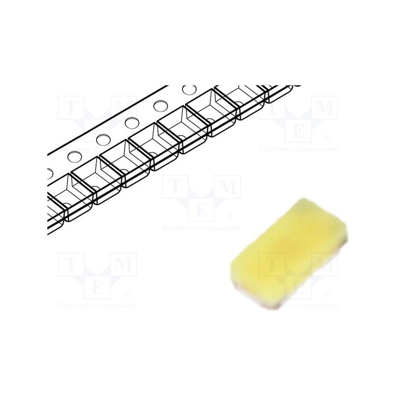 10 pcs : VLMW1500-GS08 - LED, SMD, 0402, white, 45÷180mcd, 65°, 5mA, 2.65÷3.05V, Front: flat