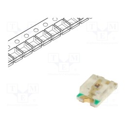 50 pcs : OF-SMD2012G - LED, SMD, 0805, green, 50÷100mcd, 2x1.25x0.68mm, 120°, 1.8÷2V, 20mA