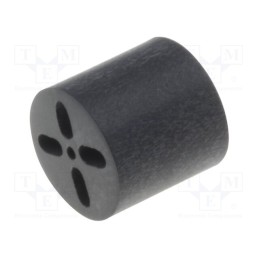 20 pcs : KEYS8907 - Spacer sleeve, LED, Øout: 6.5mm, ØLED: 5mm, L: 6.4mm, black, UL94V-0